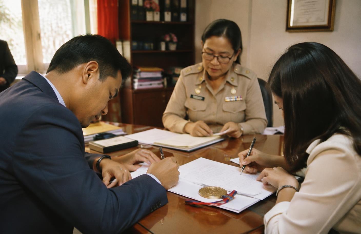 ส่งมอบชุดเอกสารฉบับสมบูรณ์ให้ผู้ใช้บริการพร้อมตรวจรายการก่อนลงนามรับ